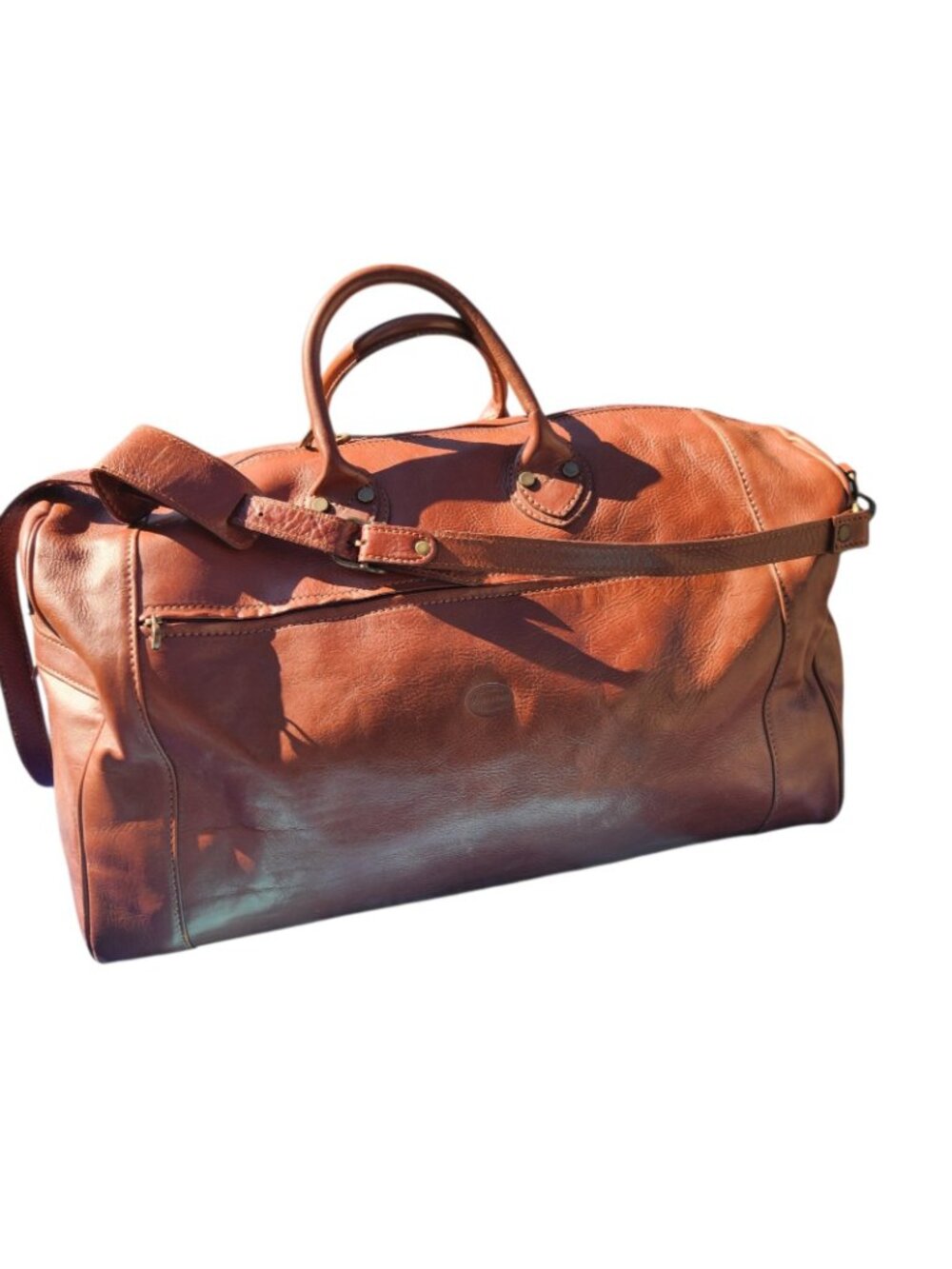 Sorrento De Martino Italy Leather Weekender Duffel Bag - Picture 3 of 12
